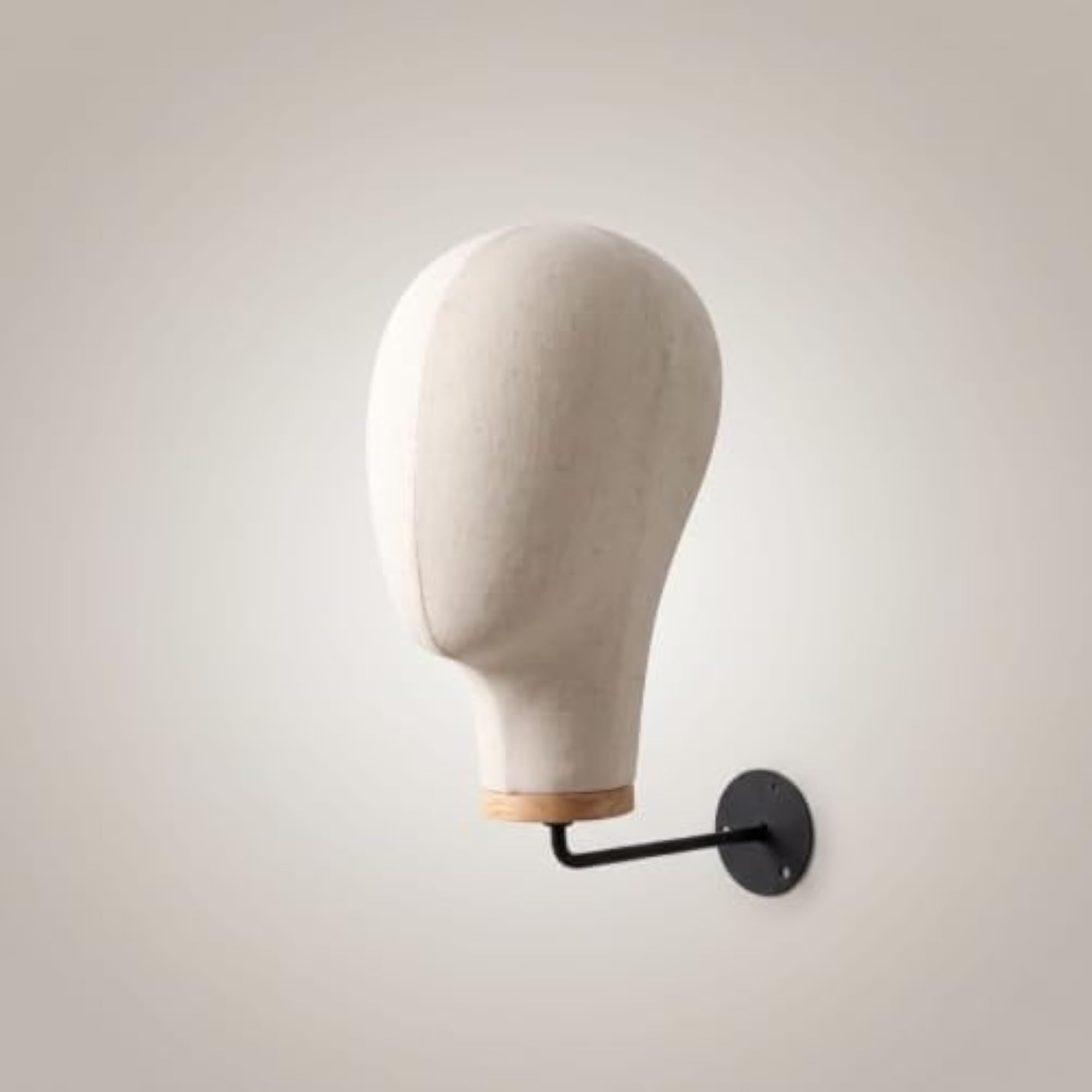 Linen-Textured Wall Mount Mannequin Head