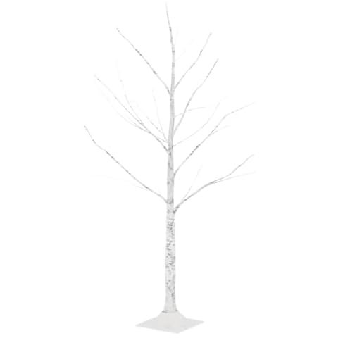 vidaXL LED White Birch Tree with Lights Cover