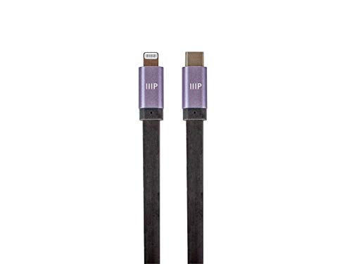 Monoprice Apple Mfi Certified Flat Lightning To Usb Type-C And Sync Cable - 6 Feet - Gray | Compatible With Ipod, Iphone, Ipad W/Lightning Connector #TOP9