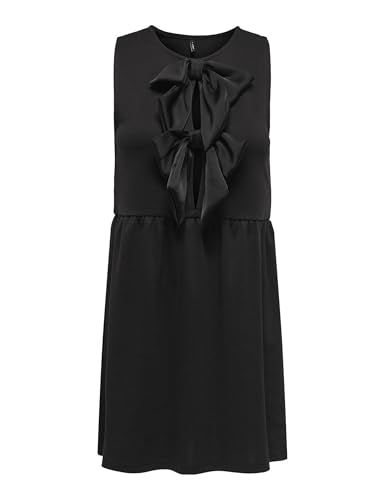 Robe ONLY Onlvanea noire col nœud coupe fluide sans manches XL