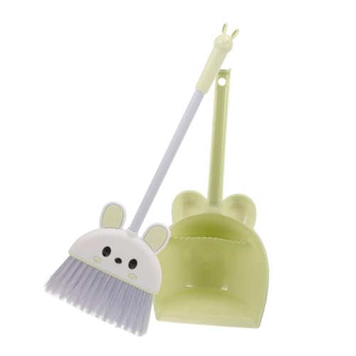 SUPVOX 幼児向け軽量ダストパン ほうき 用掃除おもちゃ カートゥーンデザイン 素材 幼稚園プレイ用 小型ほうき大容量ちり取り付き