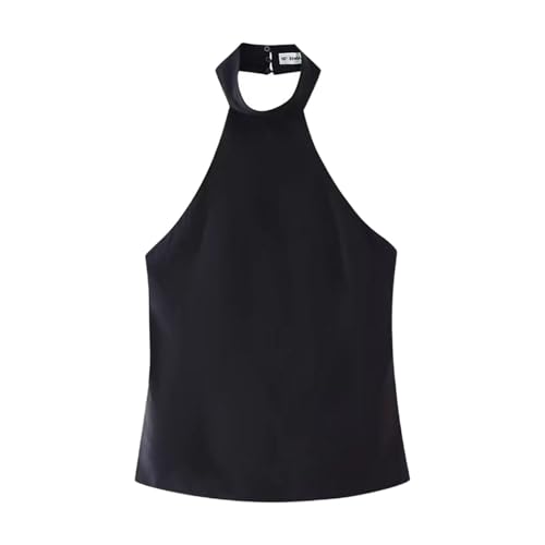 Camisola corta halter vintage color caqui para lucir un estilo retro sofisticado este verano