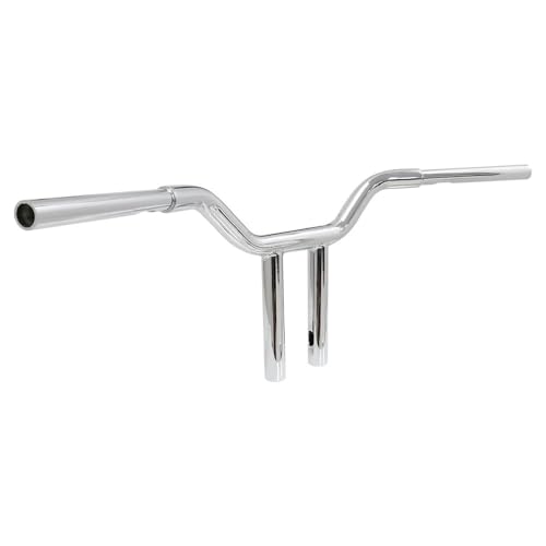 Guidon moto rétro 14 pouces chrome 25mm de type T-Bar pour Touring