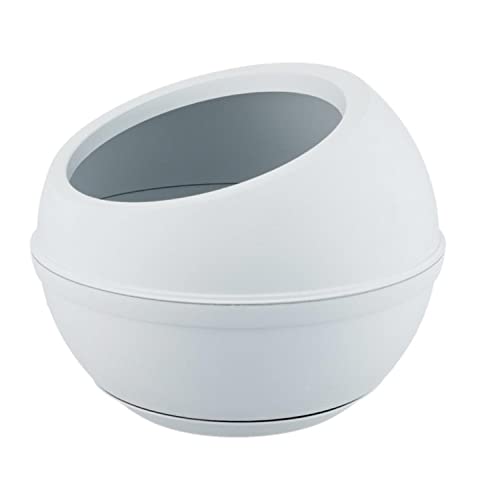 Sfera - Pot à plantes au design circulaire. Jardinière d'intérieur et d'extérieur de Ø 40,5 x 32 H cm. Capacité 23 L. Couleur glace, cappuccino ou gris anthracite Cover