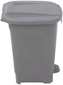 Tramontina 15 Litre Kitchen Indoor Outdoor Rubbish and Waste Recycling Bin with Pedal and Lid, Plastic, 31 cm Length x 34 cm Width x 37.5 cm Height, Grey, 92811421