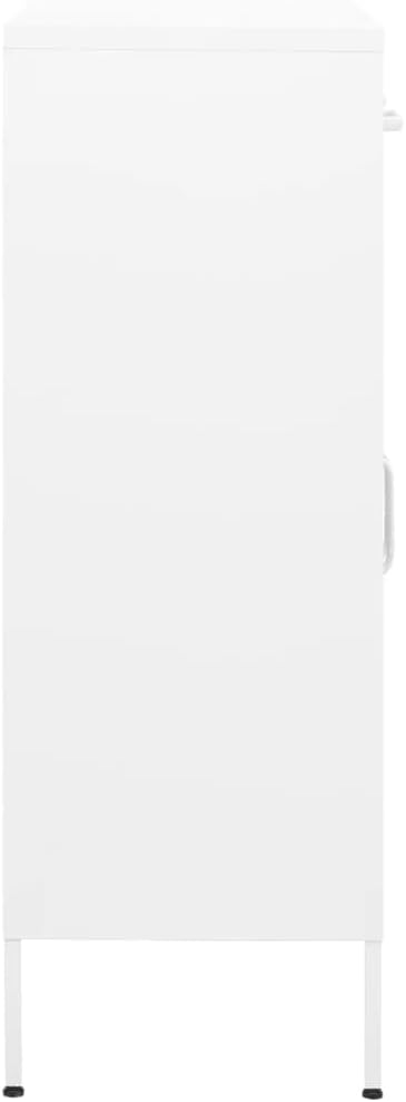 Steel Storage Cabinet White 31.5"x13.8"x40" with Smooth-Glide Drawers, Vertical Locker Design, Home Storage Cabinet for Organized Office and Dorm Use