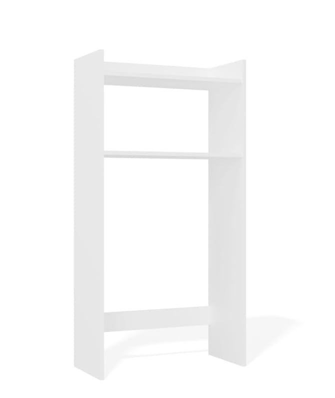 BDW NINA NP - Szafka do zabudowy pod pralkę, 64 x 124 x 30 cm, kolor biały matowy, 2 półki, mebel łazienkowy, suszarka