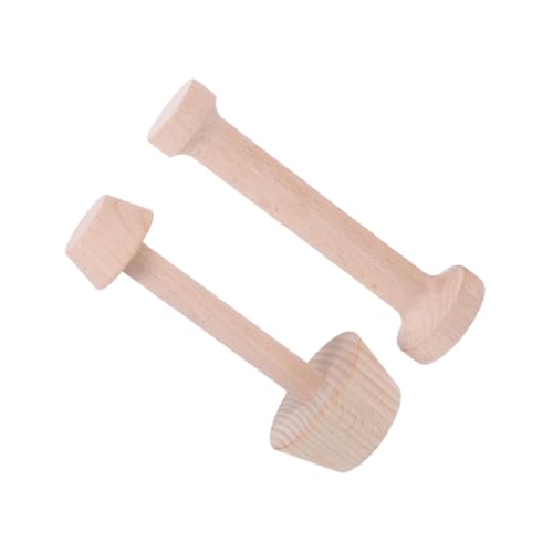 LIFKOME 2 piezas Molde para Tartas de Huevo Doble Cara de Madera Natural Molde para Pasteles y Magdalenas Herramienta de Repostería y Ligera