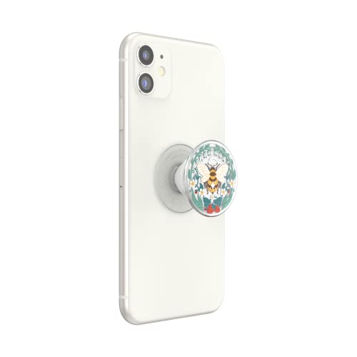 Image of ​​​​PopSockets Phone Grip with Expanding Kickstand, Adhesive Grip - Translucent Bee Boho
