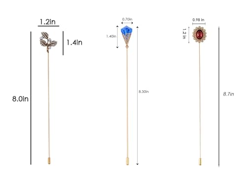 Image of Alilang Classic Vintage 3Pcs Hat Brooch Pin Set with Rhinestone and Pearl Accents for Scarves and Hats Lapel Pin Accessories
