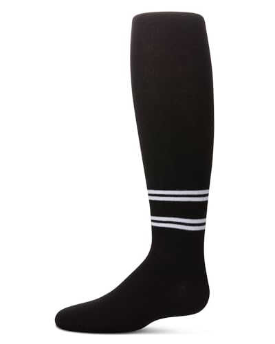 MeMoi Girls' Double Varsity Stripe Cotton Tights