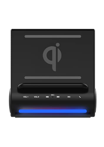 Azpen Dockall D100 - Qi Wireless Charger, Bluetooth Premium Speakers, Docking Station With Built In Mic Handsfree Call, 3 In 1 Station For Iphone And Samsung Phone #TOP2