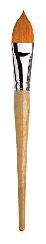 Image of da Vinci Watercolor Series 884 CosmoTop Spin Paint Brush, Giant Pointed Oval Synthetic with Natural Handle, Size 50 (884-50)