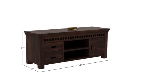Image of THE WOODEN CITY Solid Sheesham Wood TV & Entertainment Unit for Living Room & Hotel Room and Office Furniture (Wood Finish 10)