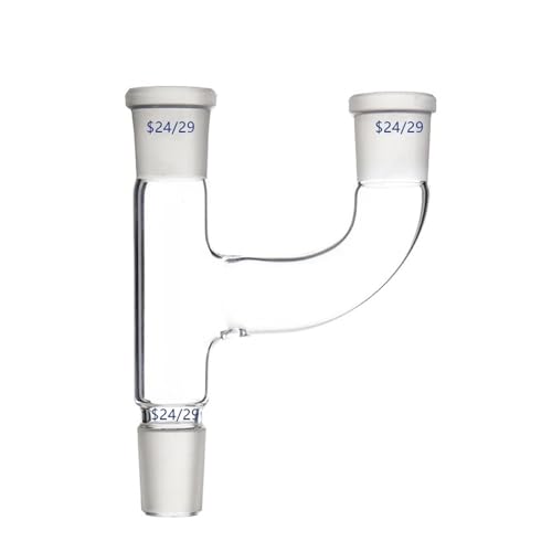 Adaptateur en verre 24/29 à trois voies avec deux cols parallèles pour verrerie de laboratoire
