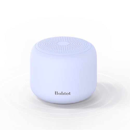 Image of Bobtot Portable Bluetooth Speakers with Strap Easy to Carry, Wireless IPX5 Waterproof Mini Speaker with Loud Stereo Sound, 20 Hours Playtime, Rechargeable Battery, Built-in Microphone, Purple