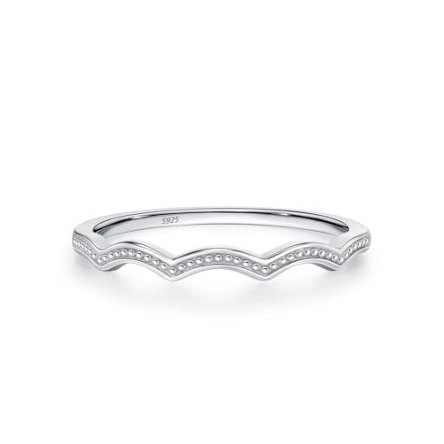 Bague vague en argent 925, anneau uni moderne pour votre quotidien