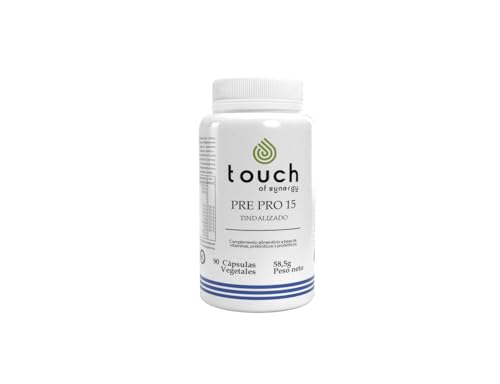 TOUCH OF SYNERGY - Pre+Pro 15 - Fórmula Simbiótica - 90 cápsulas vegetales - Probióticos, Prebióticos y Enzimas Digestivas - Equilibra la Flora Intestinal, Mejora la Digestión y el Sistema Inmunitario