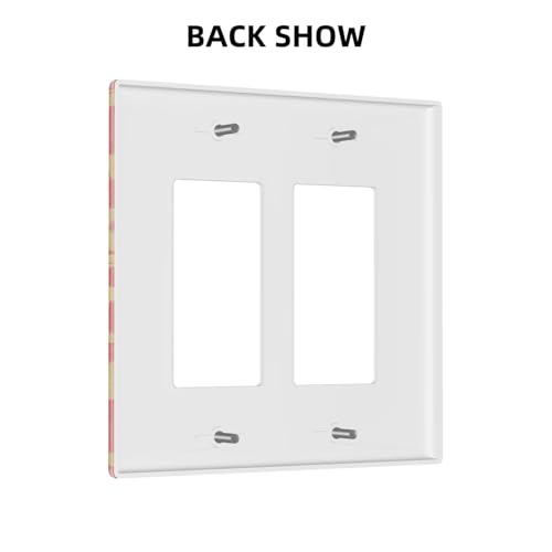 Decorative Outlet Covers Red Background with Golden Spiderweb Spider 2 Gang Light Switch Cover Plate Double Rocker Wall Plate Switch Plate Covers Faceplate for Bedroom Decor