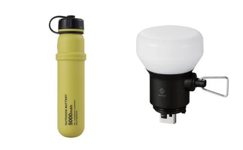 ELECOM NESTOUT Portable Charger and Lamp, 5000mAh Outdoor Battery Power Bank, 32W USB-C Fast Charging PD, Battery and Light for Camping, 300 Lumen LED Lantern Lamp-1