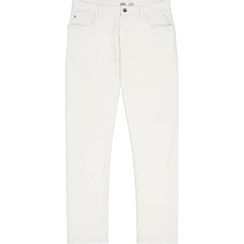 Izod Men's Saltwater 5-Pocket Straight Fit Chino Pant, Stone, 38W X 32L #TOP4