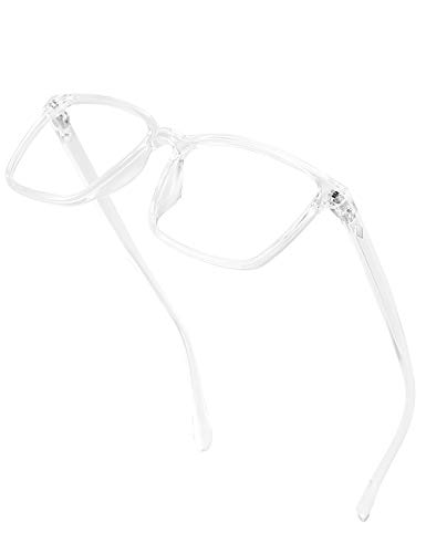 CNLO Blue Light Blocking Glasses?Computer Glasses? for UV Protection, Anti Eyestrain, Eyewear Frame Men/Women (Crystal)