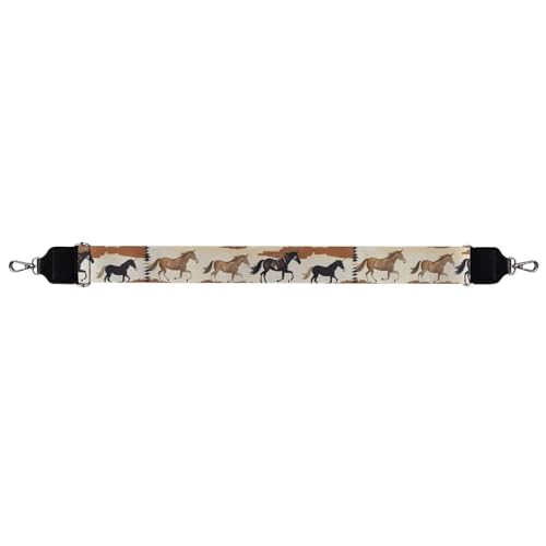 Image of Wide Bag Straps Replacement Crossbody Brown Horse Guitar Straps for Handbags /Purses /Messenger /Duffel Bags Backpack Straps Replacement Adjustable Length from 30 inch to 50.3 inch