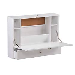 Southern Enterprises SEI Furniture Wall Mount Folding Floating Desk in White
