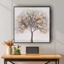 Tableau nordique pour raviver un mur vide avec une toile d'arbre doré