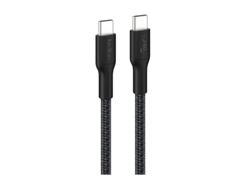 Belkin Eco Braided USB-C to USB-C Cable (3M, 240W) - Soft, Flexible Fast-Charging Cable, Type C Charger Cord for iPhone 16, Galaxy S25, Pixel 9, MacBook, iPad Pro, & More - Black (USB 2.0) image 2