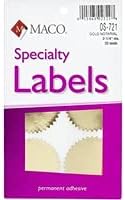Maco OS-721 Notarial Gold Seal Labels, 2-1/4", CASE of 36 Packs (32 Labels per Pack)