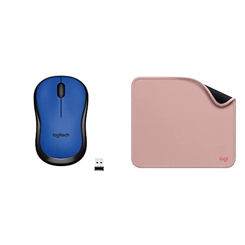 Image of Logitech M221 Wireless Mouse, Silent Buttons, 2.4 GHz with USB Mini Receiver with Mousepad, Studio Series with Anti-Slip Rubber Base,Spill Resistant (Dark Rose)