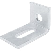 10 Pack Adjustable Slotted L-Angle Bracket for 1-5/8" Strut Channel, 90 Degree Fitting, 3/16" Thick