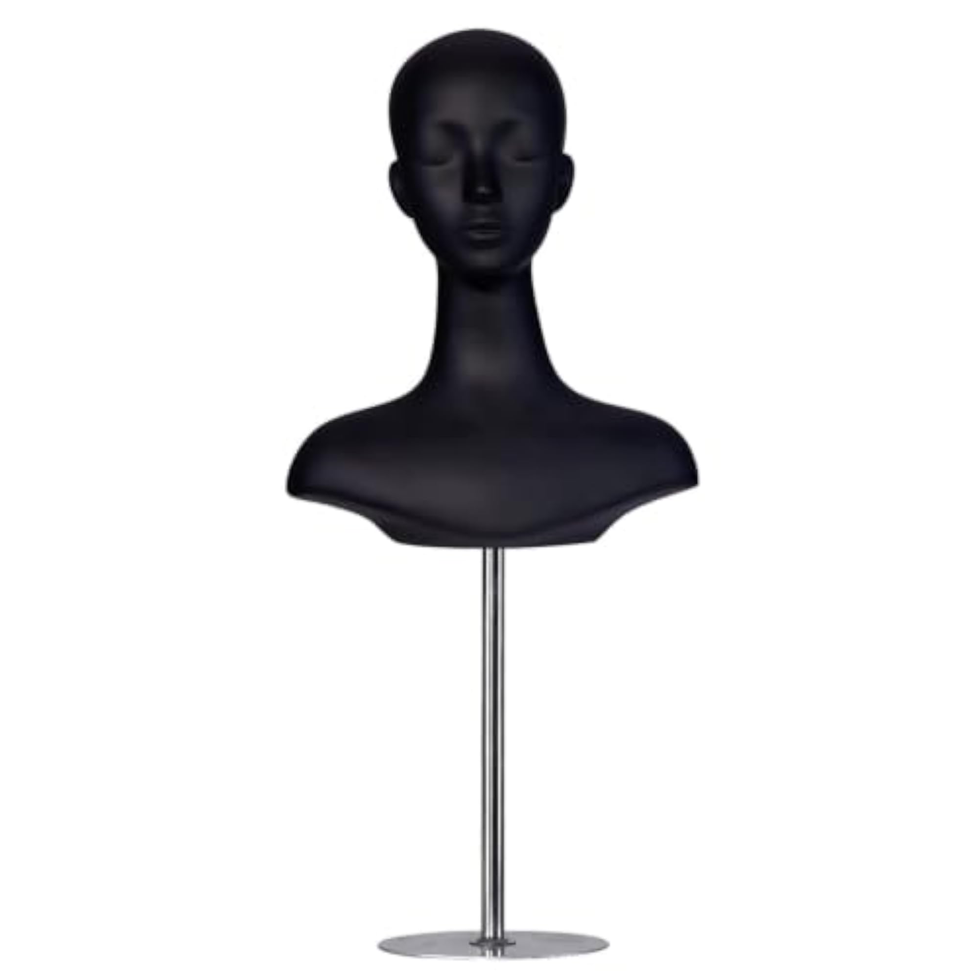 Matte Mannequin Head with Shoulders for Hair Stylists, Life Size