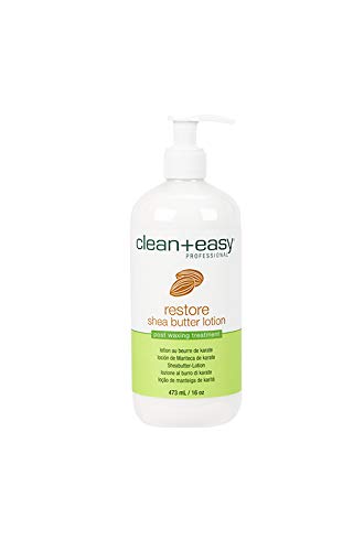 Clean + Easy Restore Dermal Therapy – Shea Butter Post Wax Lotion, Moisturizing Body Lotion for Dry Skin, After Wax Care, 16 fl. oz