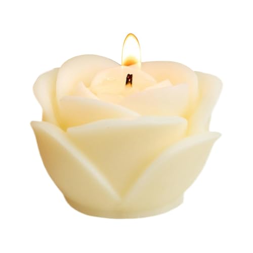 Tktouci Vela con forma de flor de rosa, vela de aromaterapia estética pastel con forma de flor, velas perfumadas de cera de soja decorativas para decoración del hogar