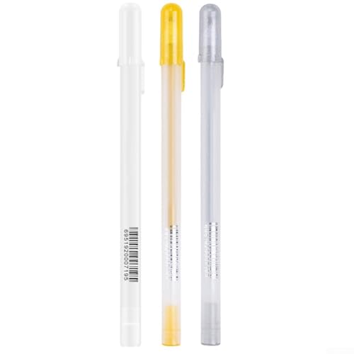 Caswynlife Blanco Gel Pen Para Arte, 0.8 Mm Punta Fina Fineliner Con Suave Inodoro Tinta Para Papel Oscuro Dibujo Y Lettering, Cuerpo De Plástico, Aprox. 152 Mm (Plata)