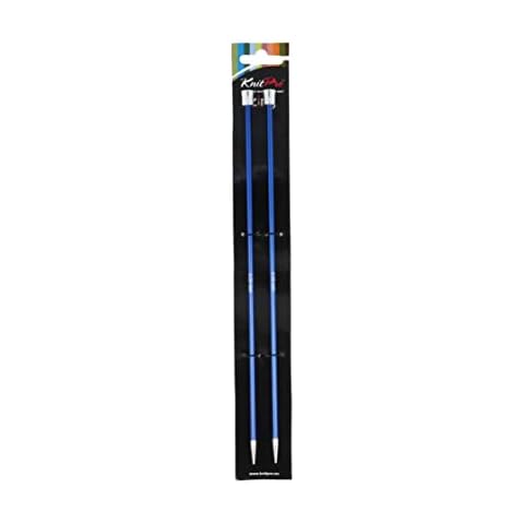 Knit Pro KP47239 Zing: Knitting Pins: Single Ended: 25cm x 4.00mm, 4mm Blue Cover