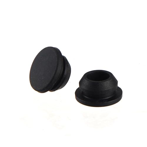 Image of RUIAN 20 Pcs Silicone Plugs, Waterproof Tapered Round 9mm Hole Stoppers, Hole Stoppers Waterproof Hole Plug for Metal Tube, Black.