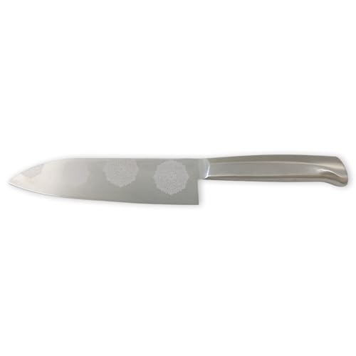 J-kitchens 三徳 包丁 北欧花紋 透かし彫り 170mm シルバー 日本製 燕三条 プロ