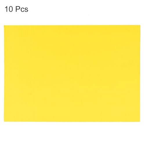 Image of uxcell 10pcs Corrugated Cardboard Paper Sheets,Bright Yellow,11.69-inch x 8.27-inch,for Craft and DIY Projects