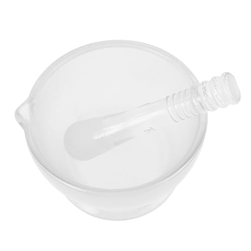 Cabilock 1 Set Glass Set Mixing Bowl and Pestle Grinding Bowl Small Multifunctional Grinder Bowl Kitchen Maker Glass Bowl Pestle and Bowl Bowl Transparent