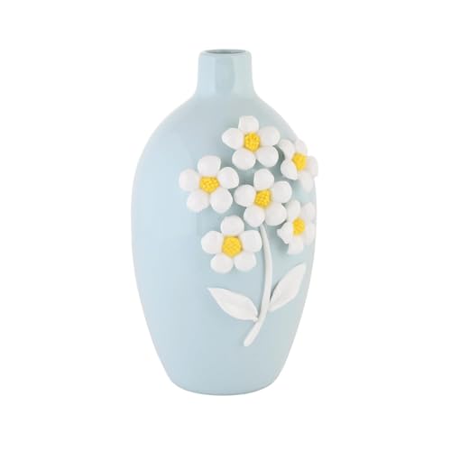 Image of Amazon Basics Pro-Artistic Ceramic Vase | for Home Decor (Sky Blue)
