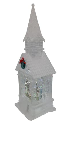 Linterna de agua de Navidad de 11" con belén y nieve continua 3
