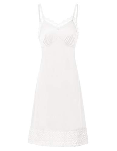 Robe de Chambre Femme Blanche Confortable avec Dentelle Décorée M BPE2041-3