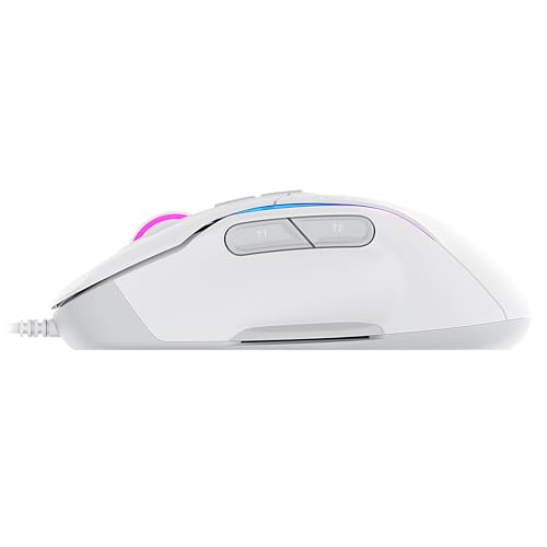 Kone II: Mouse da gaming RGB cablato ed ergonomico, Sensore ottico da 26K DPI, ciclo di vita degli switch ottici di 100 milioni di clic, 23 input personalizzabili: Bianco artico - Mouse gaming - Immagine 13