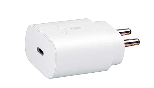Image of Original 25Watt Pd Charger Compatible for Type-C Cable for Samsung S21 /S21+ /S21 Ultra /S20 /S20+ /S20 Ultra /Note 20 /Note 20 Ultra /Note 10 /Note10+ /Z Fold 3 5G-White