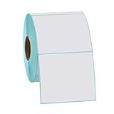 3' x 3' White Square Thermal Label Stickers: 500/Roll Self-Adhesive Direct Thermal Labels for Label Printers