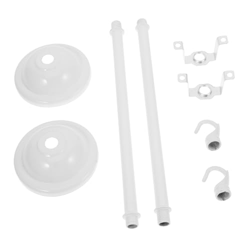 DECORNIJIA 2pcs Sign Light Hanging Pole Tool Iron Rod Hook for Evacuation Signs and Easy to Install for Offices Malls and Garages