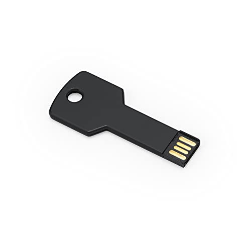 Memoria USB 2.0 de Aluminio con diseño extraplano en Forma de Llave. Dispone de una Capacidad de 16 GB y Estuche de Aluminio con Metal (Black)